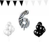 6 jaar Verjaardag Versiering Pakket Zebra
