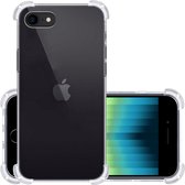 Hoes Geschikt voor iPhone SE 2022 Hoesje Siliconen Cover Shock Proof Back Case Shockproof Hoes - Transparant