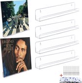 LP Opbergsysteem Vinyl Houder -  Frame en Wissellijst - Fotoplank Transparant - 6 Stuks Incl. Bevestiging