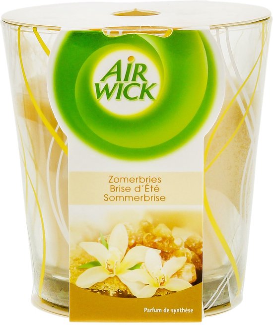 Air Wick | 6x Air Wick geurkaars Zomerbries à 105 gram | 6x geurkaars in glas