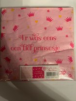 Servetten princess roze 2 kleuren roze en hard roze 20 stuks met tekst / er was eens een lief prinsesje en ze leefde nog lang en gelukkig