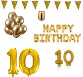 10 jaar Verjaardag Versiering Pakket Goud