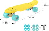 funpro Mini Cruiser skateboard - 22 inch - 4 wielen - ABEC 9 kogellagers - ingebouwde leds - magnetische dynamo