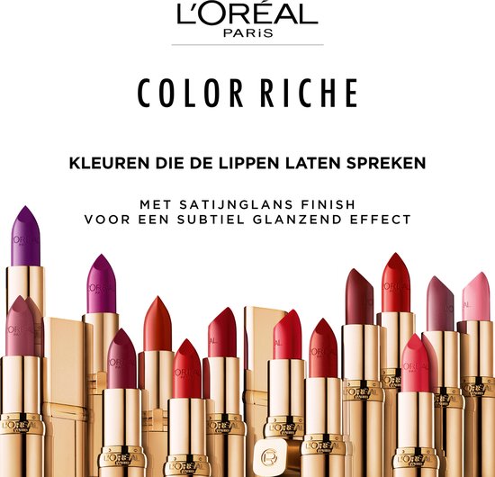 L'Oréal Paris Color Riche: Kleuren die de lippen laten spreken. Met satijn finish voor subtiele glans.
