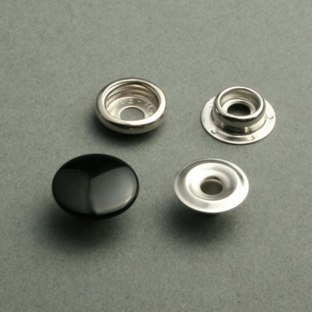 inslag drukknopen zwart type 4-7 - metaal - 15 mm - inslagdrukkers - 12 drukkers - elga