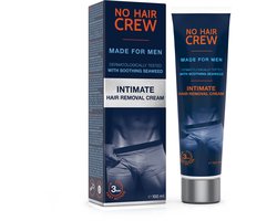 NO HAIR CREW – Premium Ontharingscreme Intieme delen – ontharing Mannen – 100 ml - intimate hair removal cream - ontharen Eraser for Men zone intiem voor Man genitalien