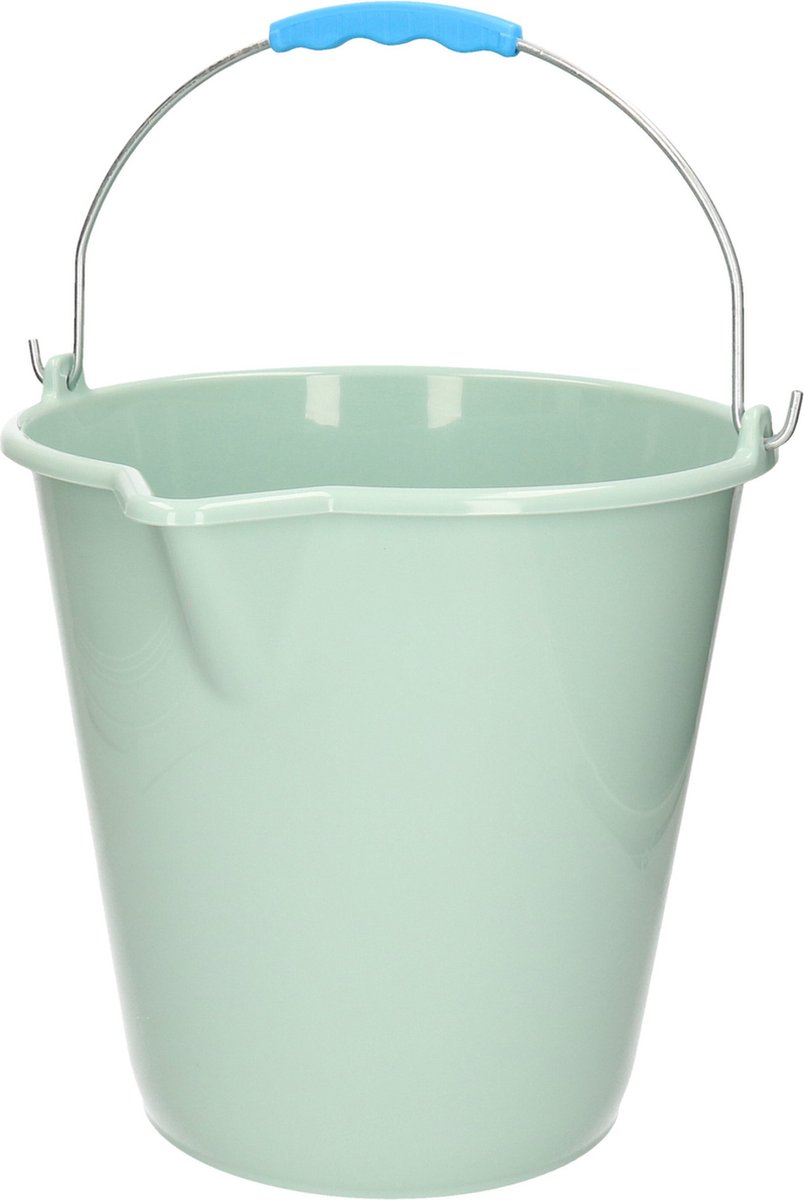 Plasticforte Emmer - met schenktuit - 12L - mintgroen - schoonmaakemmer