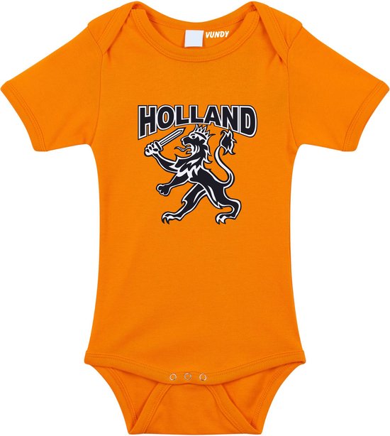 Barboteuse Bébé Holland | Barboteuse Oranje lion blanc noir | cadeau papa maman grand-père grand-mère oncle tante | Mal du pays présent | taille 92