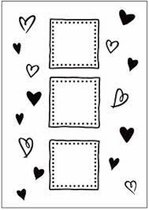 CTFD3037 Embossingfolder Crafts too - frame hearts - harten kader vierkant - 3 vierkanten met hart