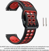 Zwart Rood Siliconen Bandje geschikt voor Polar Grit X - Grit X (Pro) - Polar Grid X Titan & Polar Vantage M2 – Maat: zie maatfoto – 22 mm black red rubber smartwatch strap