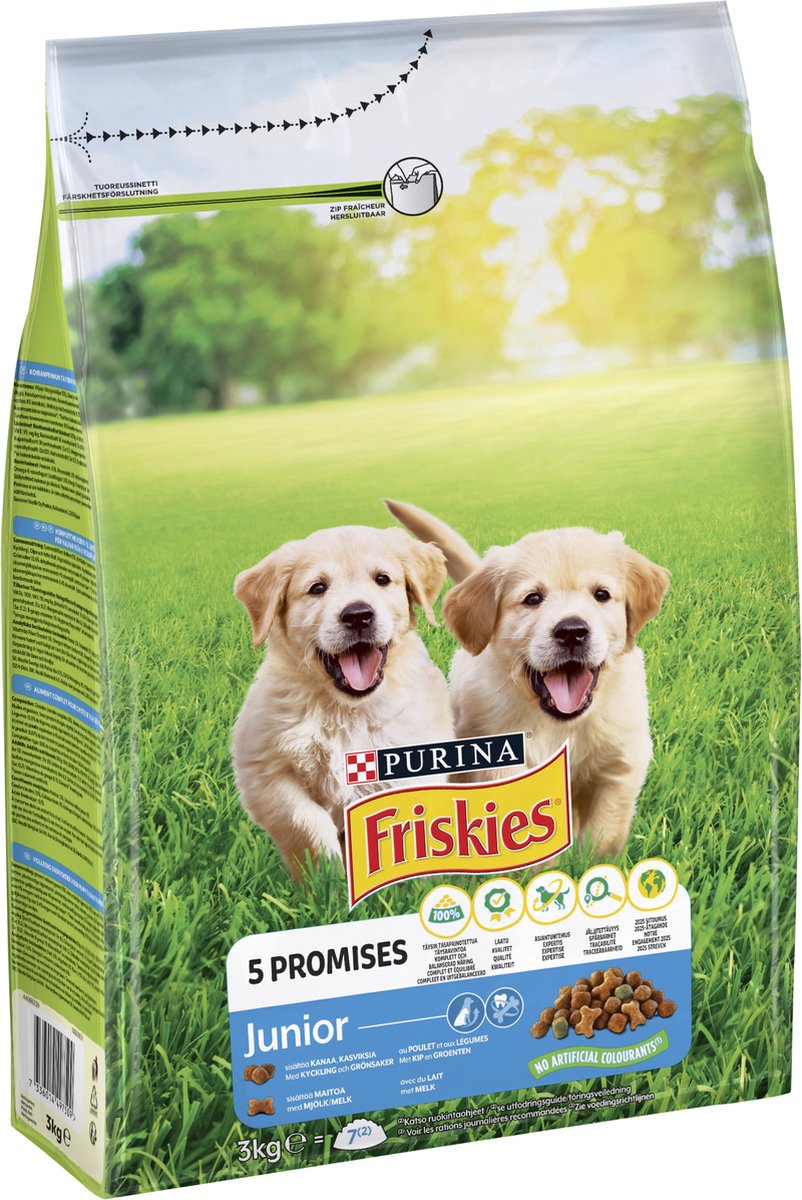 Friskies Friskies Junior Honden droogvoer - Kip, Melk & Groenten - 3000g