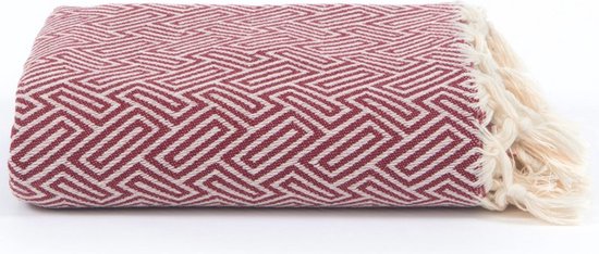 Lantara - Athene - Sprei Grand foulard - Donkerrood - Katoen - 150x250cm