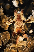 80 x 120 cm - Glasschilderij - giraffe - schilderij fotokunst - foto print op glas