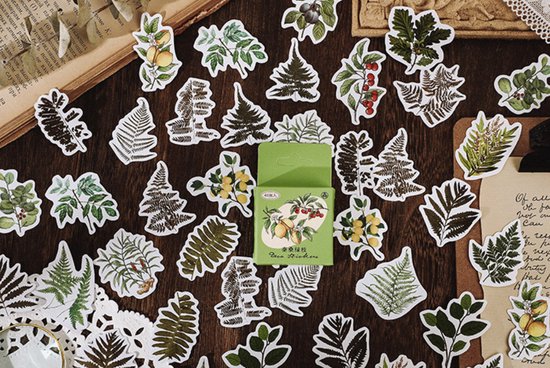 Bullet Journal Stickers – Planner Agenda Stickers – 46 Stuks – Plantjes – Bladeren – Flora – Botanisch – Scrapbook stickers – Bujo stickers – Stickervellen – Stickers volwassenen en kinderenc