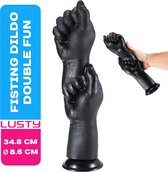 Lusty Fisting Dildo Double Fun - Fisting - Vuist Dildo - Met Zuignap - 35 cm - Dubbele Vuist - Grote Dildo - XXL Dildo - Anaal Dildo - Sex Toys - Seksspeeltjes - Vuistneuken - Fist
