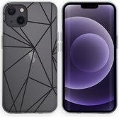 iMoshion Hoesje Siliconen Geschikt voor iPhone 13 - iMoshion Design hoesje - Transparant / Graphic Cube