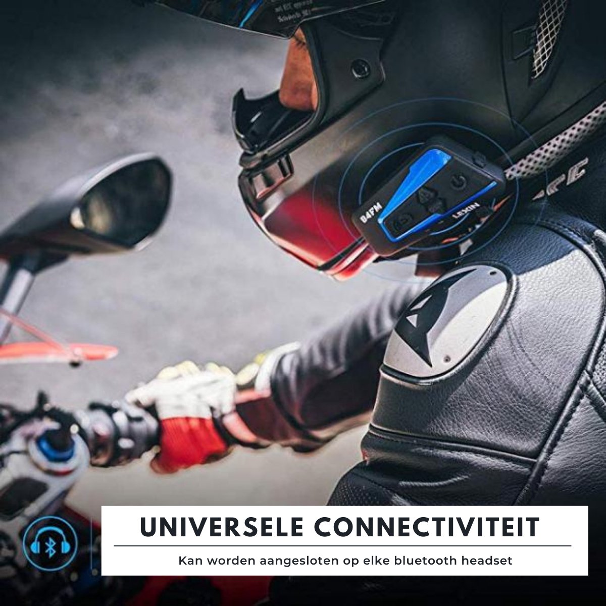 LX-B4FM 4 Way BT Interphone Bluetooth Motorcycle Helmet Intercom, Universal  Wireless Headset, Motorbike Communication System
