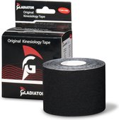 Gladiator Sports Kinesiotape - Kinesiologie Tape - Waterbestendige & Elastische Sporttape - Fysiotape - Medical Tape - Per Rol - Zwart