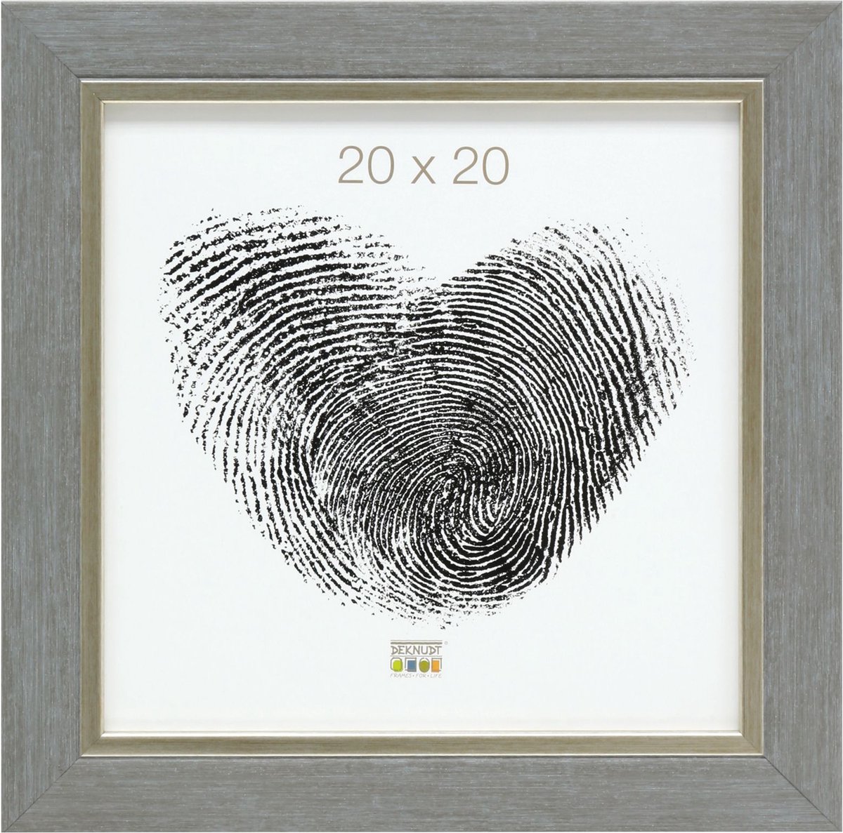 Deknudt Frames fotolijst S45VF3 - grijs met zilverbies - foto 20x20 cm