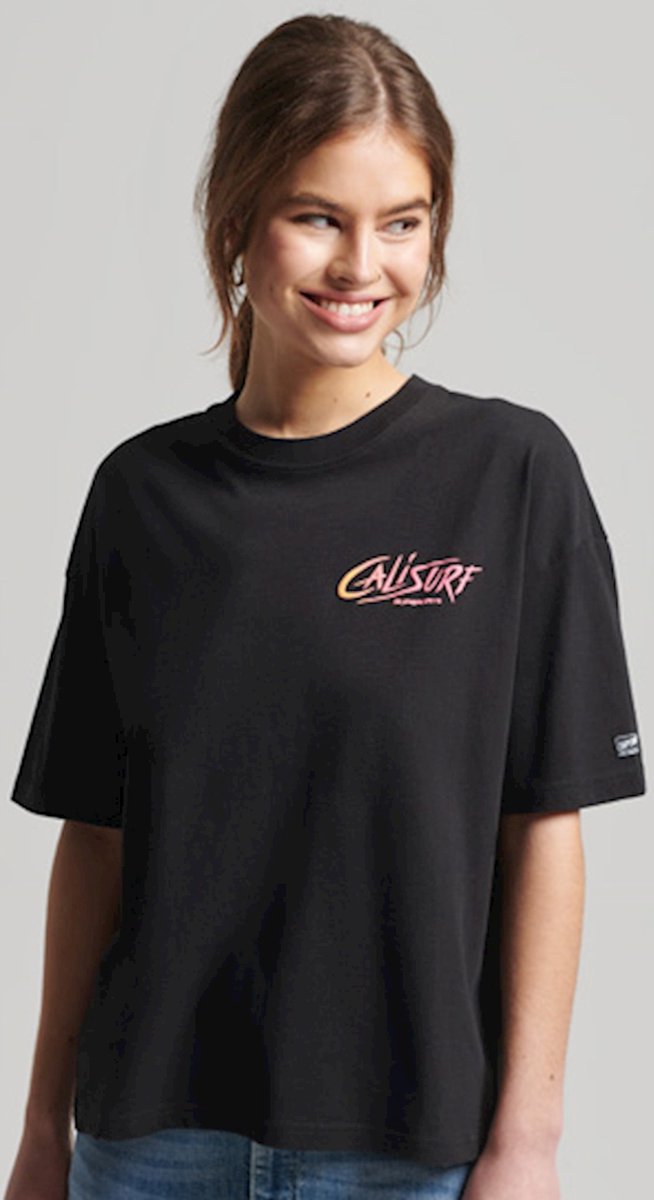 Superdry Dames tshirt Vintage Cali T-shirt Zwart