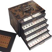 Mahjong spel - in houten kist zwart M