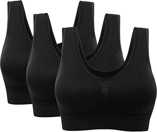 Aseniza Sportbeha voor dames, draadloos, met uitneembare pads
