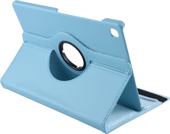 360 degree Draaibare Tablethoes Samsung Galaxy Tab S5e 10.5 inch SMT720 - Licht blauw - Met 2 kijkstanden - Vegan Leder - XLmobiel.nl (T720)