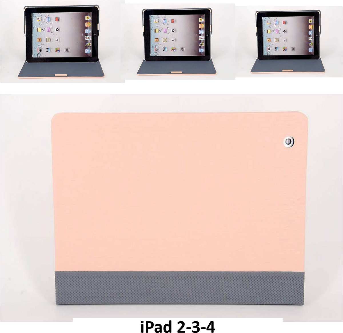 Apple iPad 2-3-4 Roze Smart Case - Book Case Tablethoes- 8719273108130
