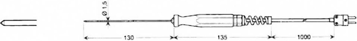 Greisinger GES 130 Insteeksensor -65 tot 550 °C Sensortype K