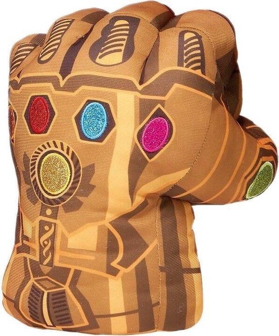 Thanos - Marvel Avengers Endgame Pluche Handschoen Knuffel 27 cm {Superhelden Speelgoed voor kinderen jongens meisjes | Marvel Plush Glove Toy | Hulk, Iron Man, Spiderman, Thanos Bokshandschoen}