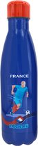 RVS thermosfles - blauw - voetbal France - 500 ml - waterfles - drinkfles - sport