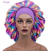 Paarse unicorn bonnet / haar / bundles / pruiken / slapen / satijn