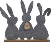 Svenska Living - Paashazen - Vilt - 3 stuks - 40 cm - Grijs - Decoratie