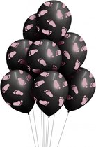 Ballonnen - Ballon - Gender reveal - Babyshower - Geboorte versiering meisje - Feest decoratie - Latex - roze - 8 stuks