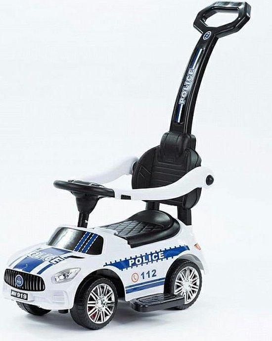 Rideon politie loopauto met duwstand looptrainer