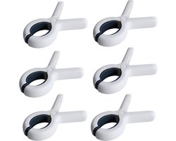 Klemmen 6 stuks - Wasknijpers - 6 stuks - Wit en blauw 100% kunststof en dus roestvrij | Laten geen afdrukken achter