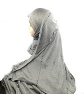 Grote maat grijse Hoofddoek, mooie hijab, sjaal.