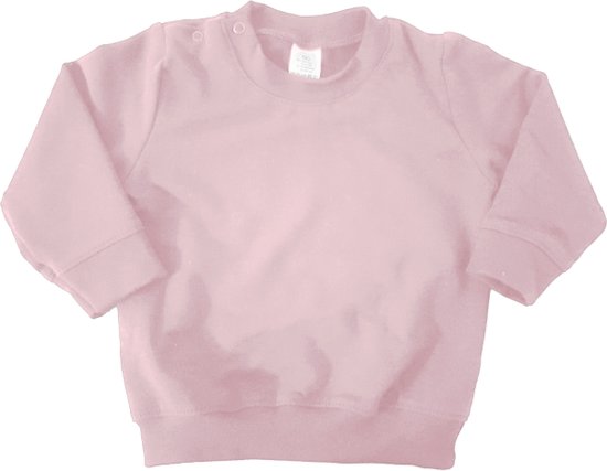 Baby Trui - Baby Sweater - Baby Hoodie - Baby Hoody - Sweater Roze Blanco - Roze Sweater - Trui Roze - Baby Sweater - Kinder Sweater - Blanco - Hoge Kwaliteit - Basic Sweater - Basic Trui - Effen Trui - Maat 80