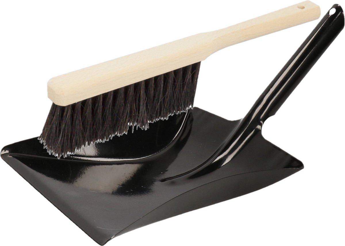 Goedkoopste Stoffer en blik zwart van metaal/hout voor binnen