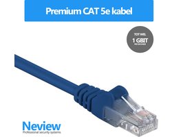 Neview - 25 cm premium UTP patchkabel - CAT 5e - Blauw - (netwerkkabel/internetkabel)