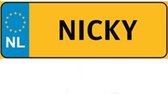Nummer Bord Naam Plaatje - NICKY - Cadeau Tip