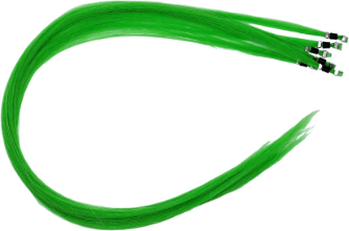 Kinder Funny Color Hair Extensions Groen 35 cm