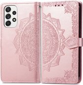 Bloem mandala roze agenda case hoesje Samsung Galaxy A33