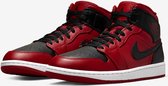 Air Jordan 1 Mid - Reverse Bred - Heren Sneakers Schoenen Rood-Zwart 554724-660 - Maat EU 44 US 10
