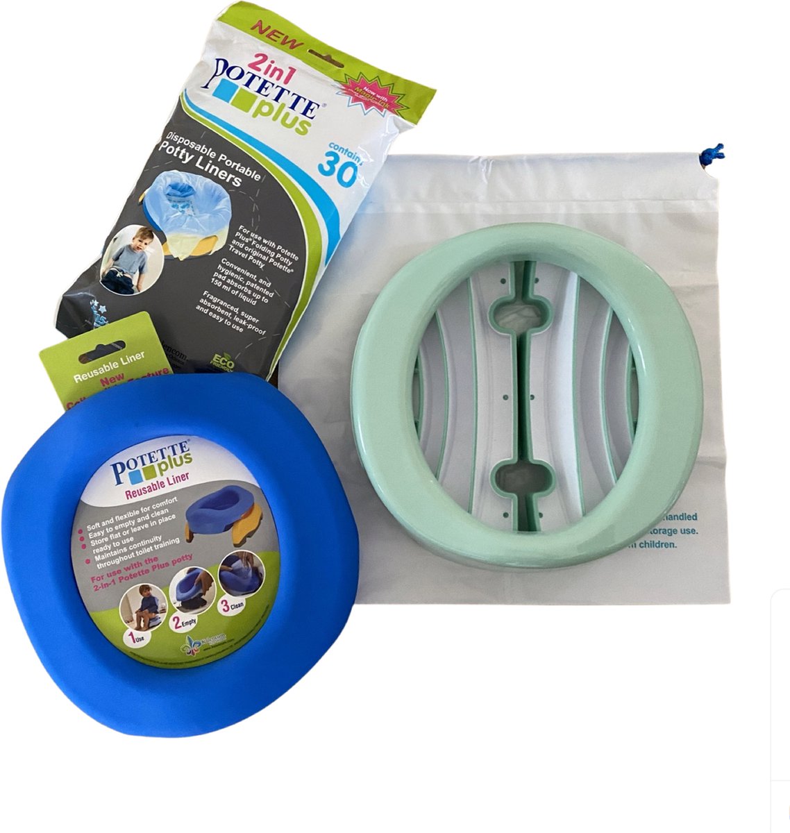 Goedkoopste PotettePlus voordeelpak - Reispotje - Pastel Mint - Blauw