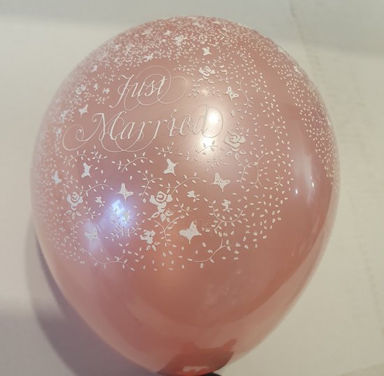 mini Ballon "Just Married" : 50 x Ballon 12 cm / transparant (clear) / merk : Sempertex