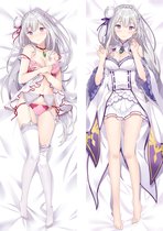 Emilia Re Zero Anime Body Pillow Waifu Hoes Dakimakura Kussen Case 111