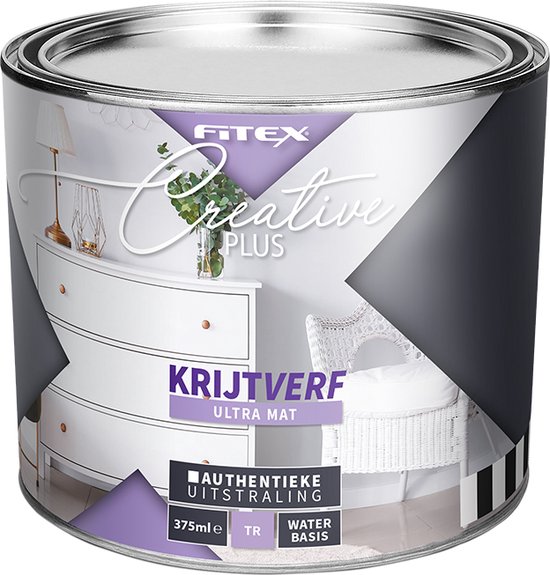 Fitex Creative Plus Krijtverf-Ultra Mat-Zwart-375 ml