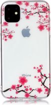 Peachy Bloemen Roze Takken Natuur Hoesje Case TPU iPhone 11 - Transparant