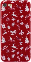 Peachy Kerst hoesje rood iPhone 7 8 SE 2020 SE 2022 TPU Christmas case Red Kerstmis cover